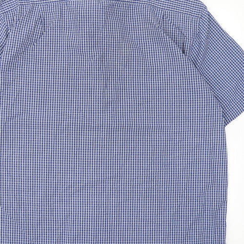 IZOD Mens Blue Plaid Cotton Button-Up Size L Collared Button - Pocket