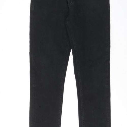 River Island Mens Black Cotton Straight Jeans Size 34 in L34 in Regular Zip - Pockets