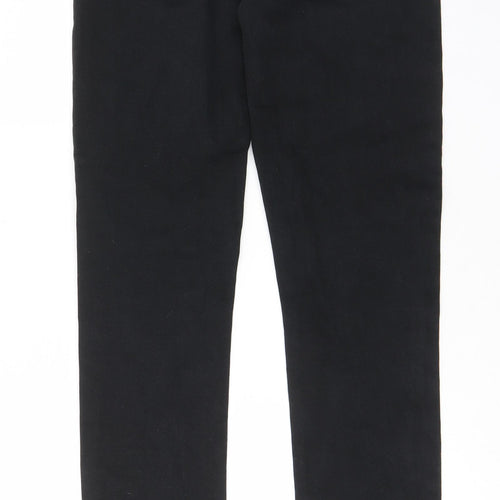 River Island Mens Black Cotton Straight Jeans Size 34 in L34 in Regular Zip - Pockets