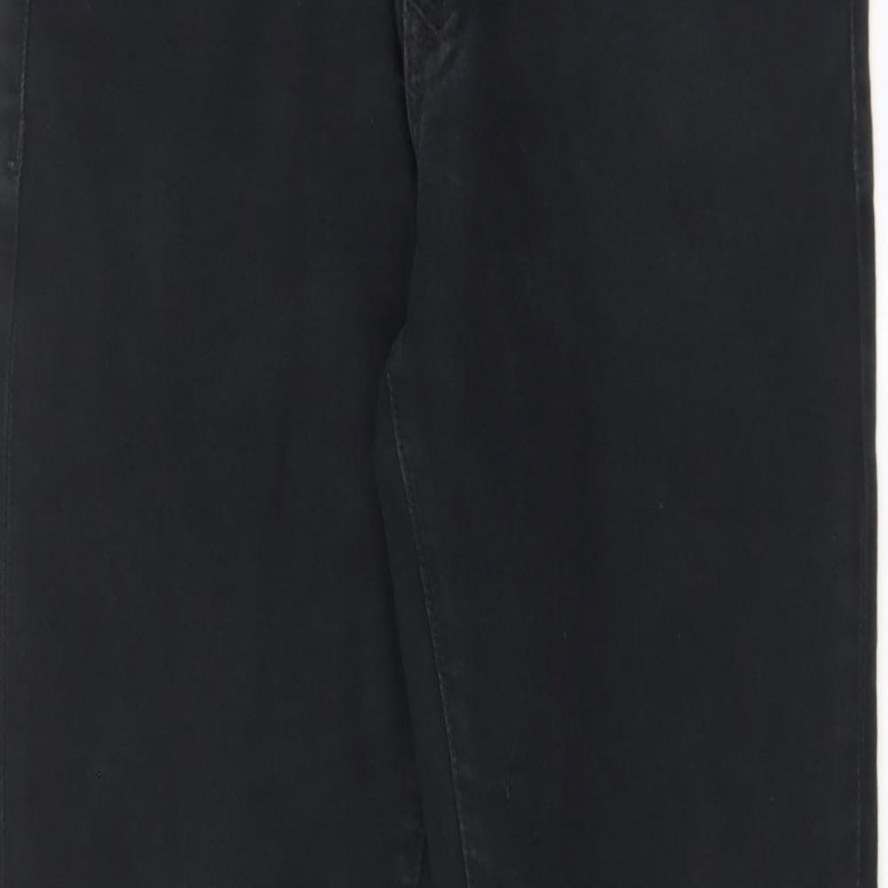 River Island Mens Black Cotton Straight Jeans Size 34 in L34 in Regular Zip - Pockets