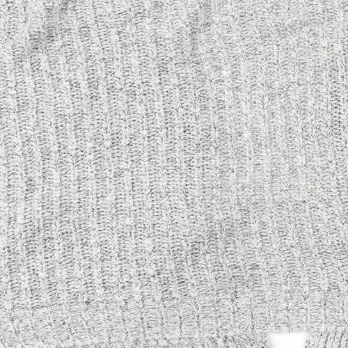New Look Girls Grey V-Neck Acrylic Cardigan Jumper Size 13-14 Years Pullover - Open, Pockets