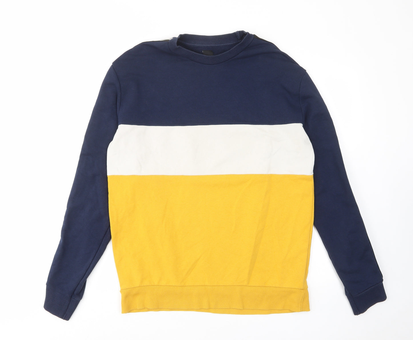 New Look Mens Multicoloured Striped Cotton Pullover Sweatshirt Size M