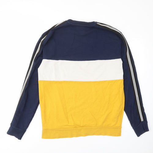 New Look Mens Multicoloured Striped Cotton Pullover Sweatshirt Size M