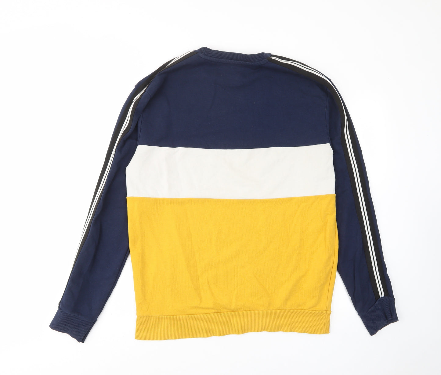 New Look Mens Multicoloured Striped Cotton Pullover Sweatshirt Size M