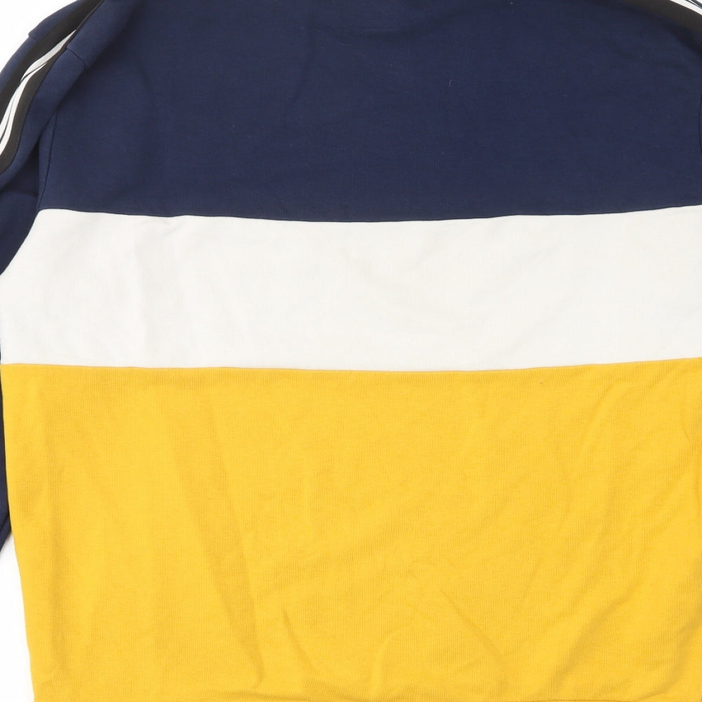 New Look Mens Multicoloured Striped Cotton Pullover Sweatshirt Size M