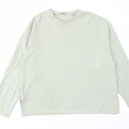 Stradivarius Womens Green Crew Neck Polyester Pullover Jumper Size L