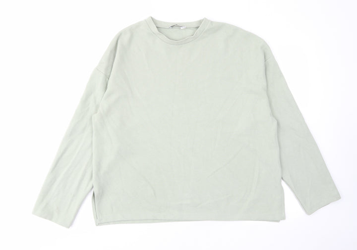 Stradivarius Womens Green Crew Neck Polyester Pullover Jumper Size L