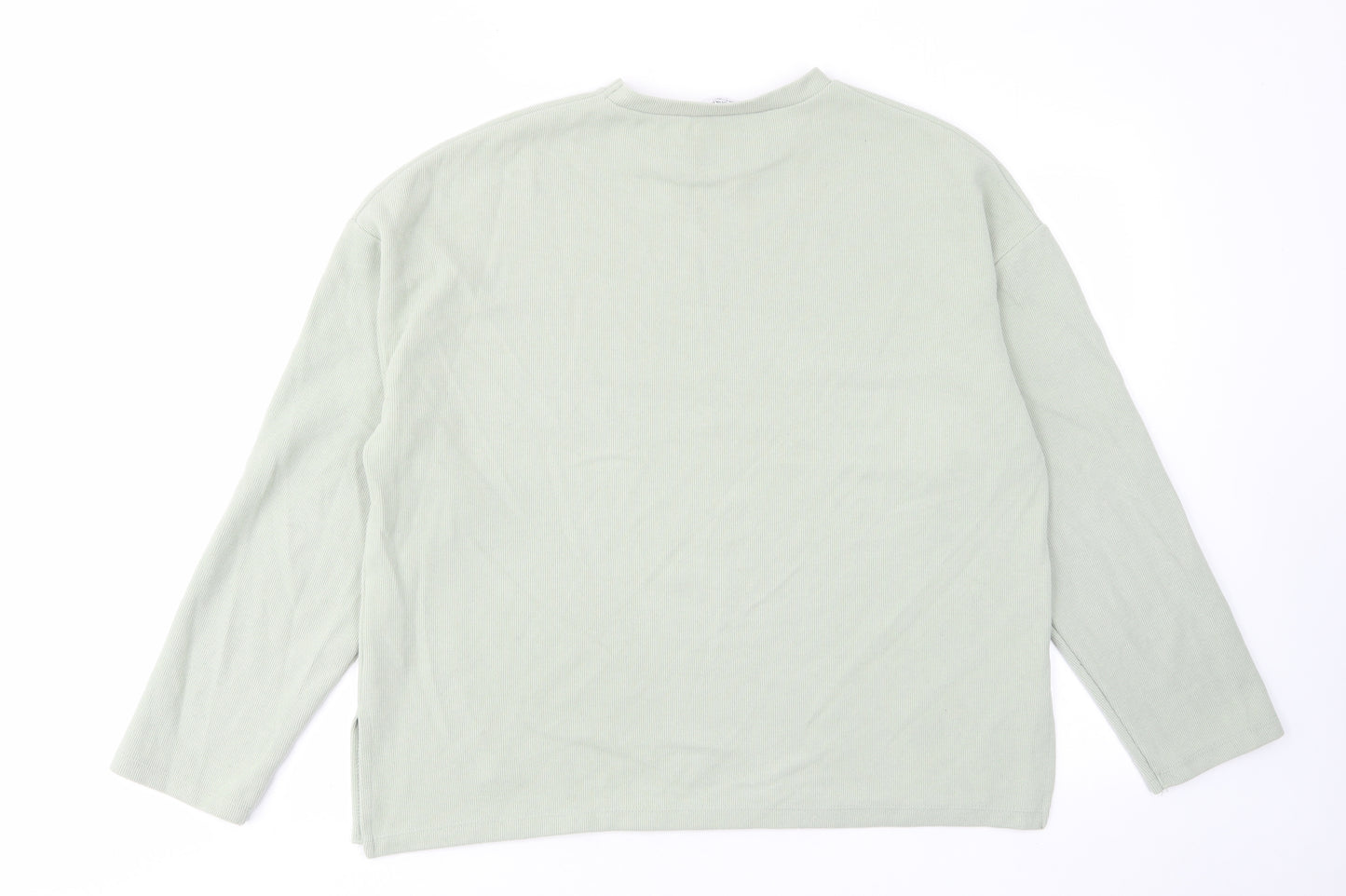 Stradivarius Womens Green Crew Neck Polyester Pullover Jumper Size L