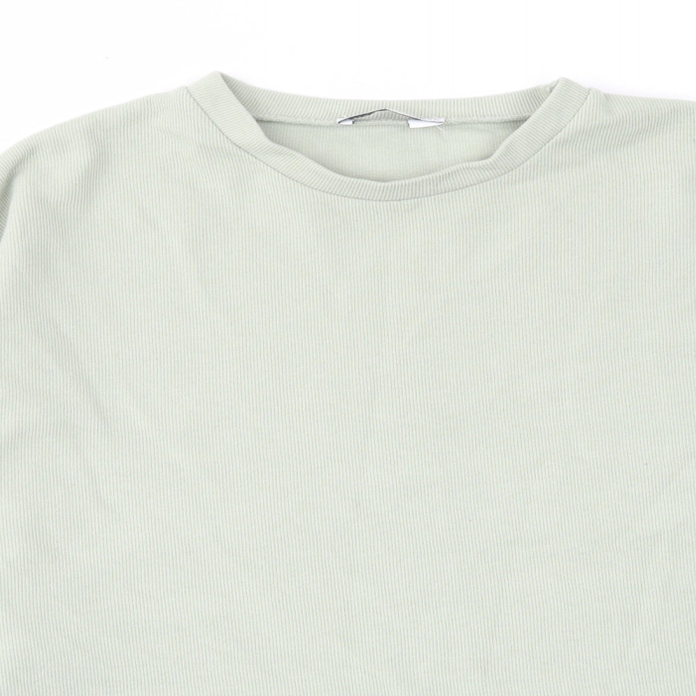 Stradivarius Womens Green Crew Neck Polyester Pullover Jumper Size L