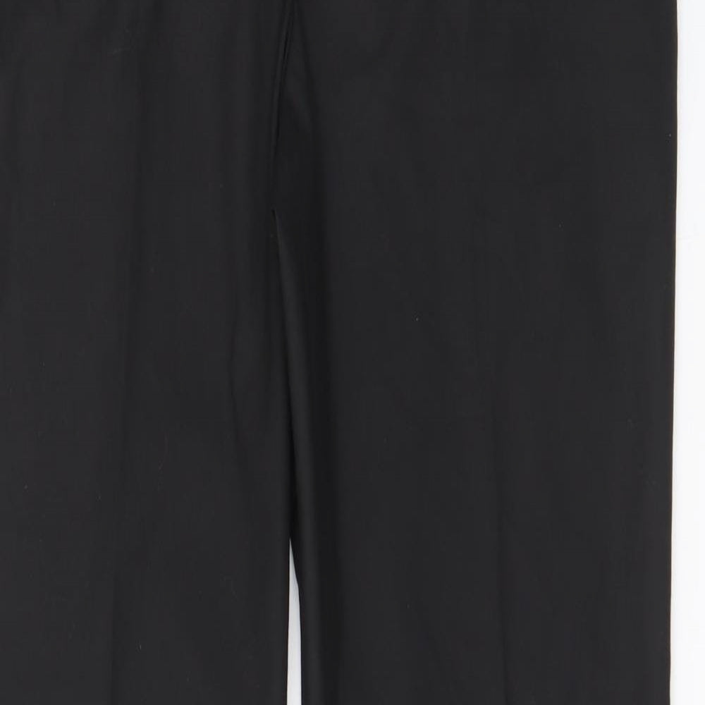 Laura Clement Womens Black Polyester Trousers Size 16 L32 in Regular Hook & Eye - Pockets