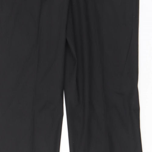 Laura Clement Womens Black Polyester Trousers Size 16 L32 in Regular Hook & Eye - Pockets