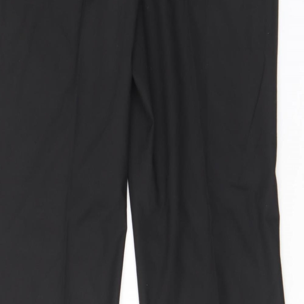Laura Clement Womens Black Polyester Trousers Size 16 L32 in Regular Hook & Eye - Pockets