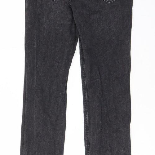 Denim & Co. Mens Grey Cotton Straight Jeans Size 30 in L30 in Regular Button - Pockets, Belt Loops