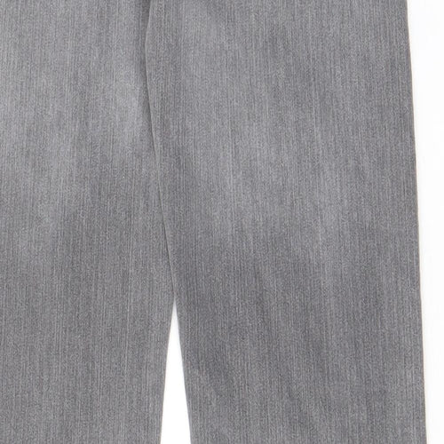 eorge Womens Grey Cotton Bootcut Jeans Size 10 L28 in Regular Zip - Pockets, Belt Loops, Embroided