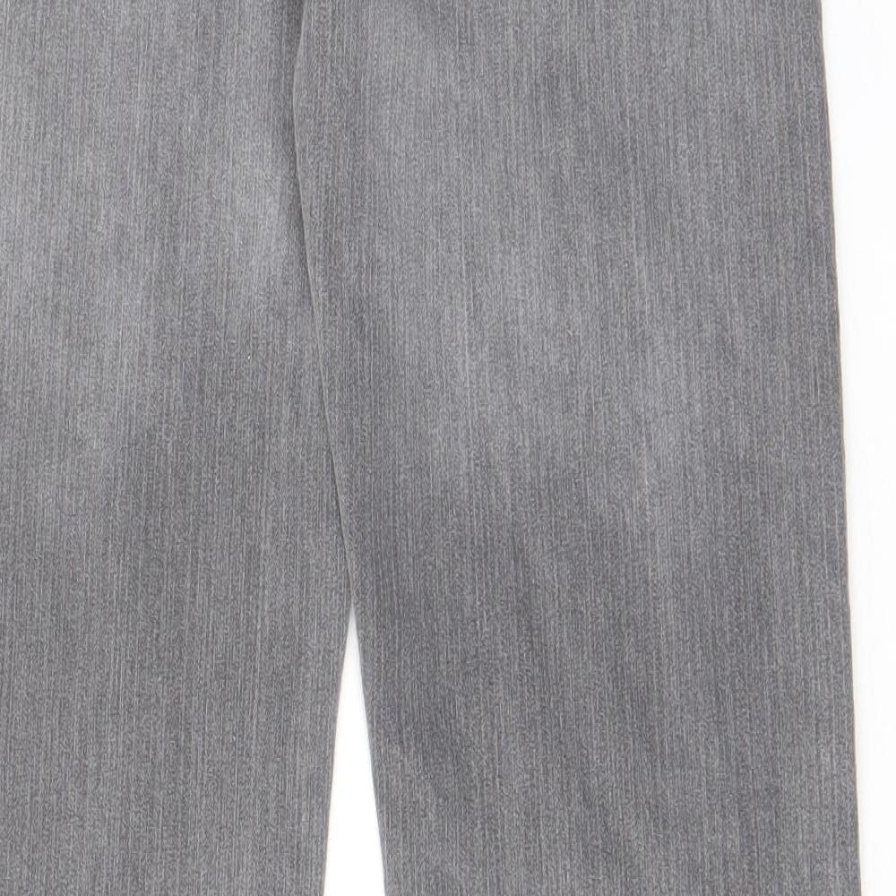 eorge Womens Grey Cotton Bootcut Jeans Size 10 L28 in Regular Zip - Pockets, Belt Loops, Embroided