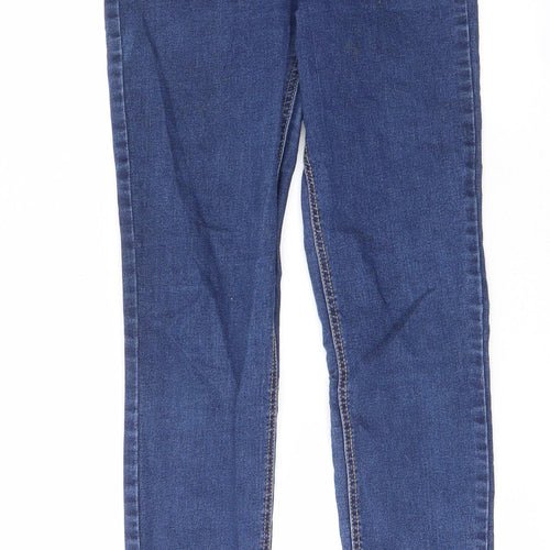 Zara Womens Blue Cotton Skinny Jeans Size 8 L27 in Regular Zip - Pockets, Belt Loops