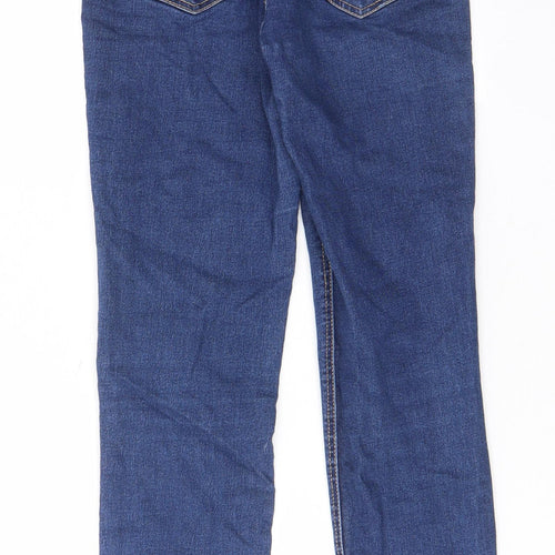 Zara Womens Blue Cotton Skinny Jeans Size 8 L27 in Regular Zip - Pockets, Belt Loops