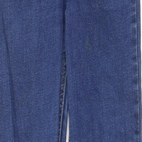 Zara Womens Blue Cotton Skinny Jeans Size 8 L27 in Regular Zip - Pockets, Belt Loops
