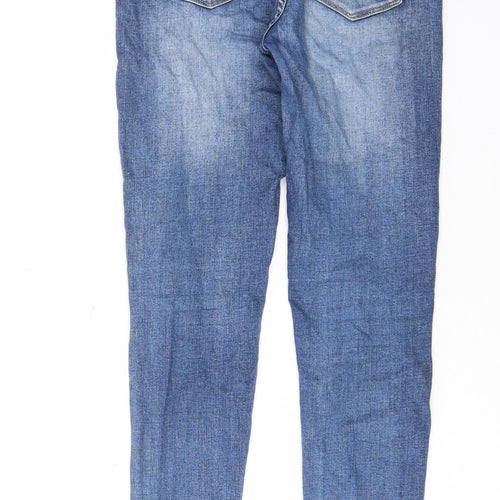 MOMOKROM Womens Blue Cotton Skinny Jeans Size 8 L27 in Regular Zip - Pockets, Belt Loops