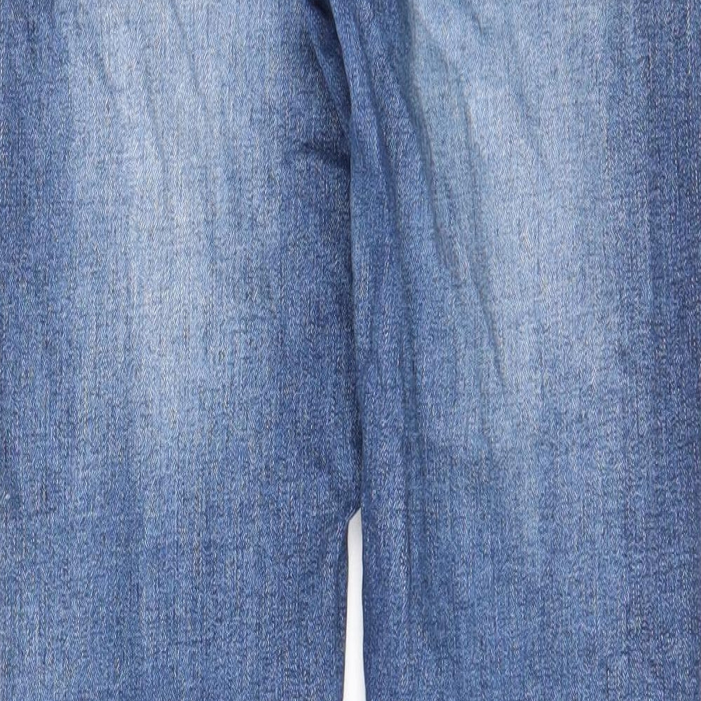 MOMOKROM Womens Blue Cotton Skinny Jeans Size 8 L27 in Regular Zip - Pockets, Belt Loops