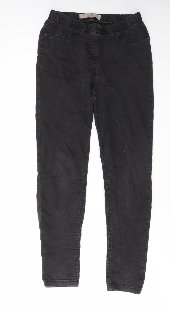 TU Womens Grey Cotton Skinny Jeans Size 12 L30 in Regular - Elastic waist