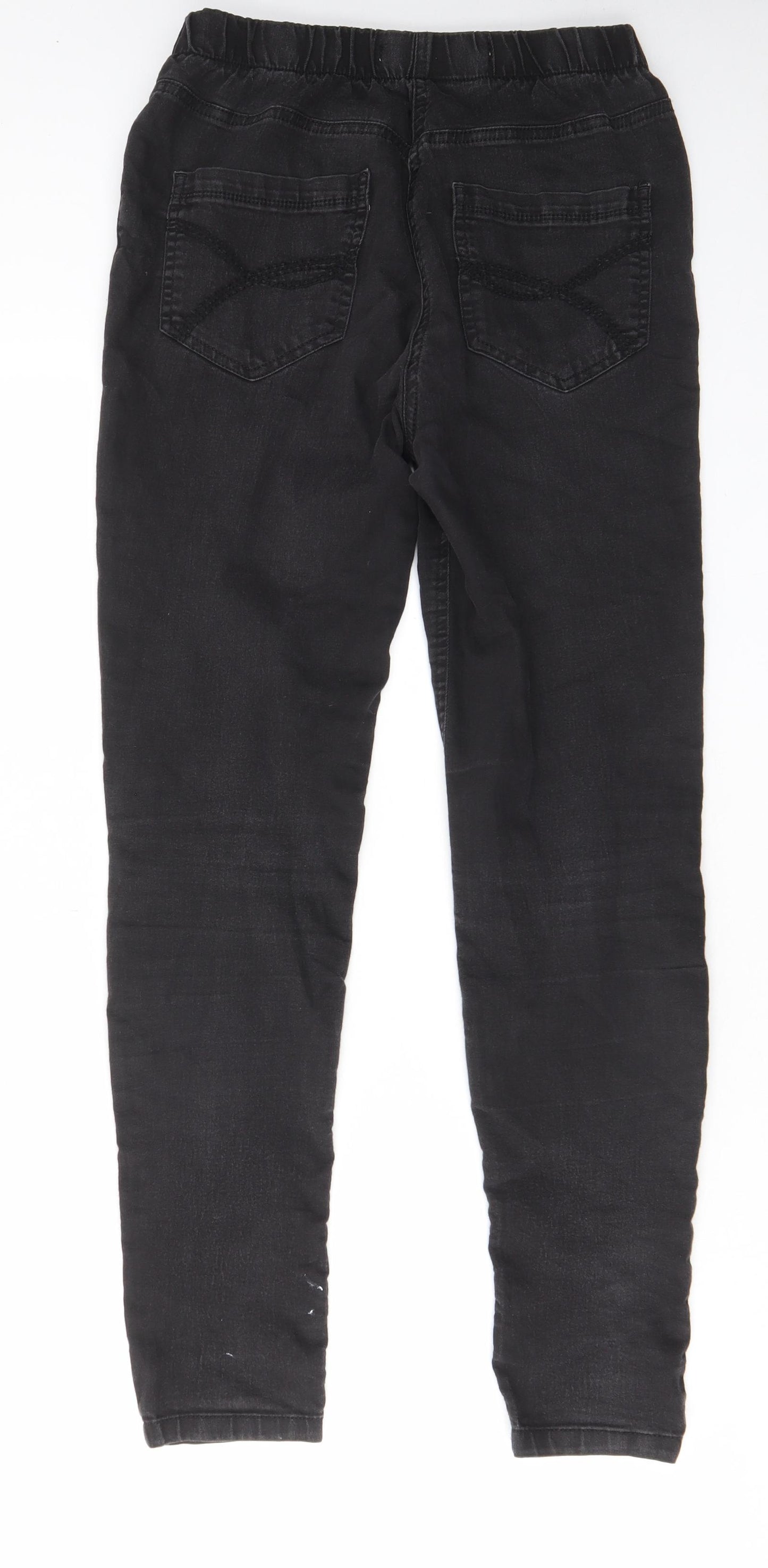 TU Womens Grey Cotton Skinny Jeans Size 12 L30 in Regular - Elastic waist