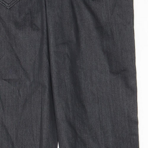 River Island Mens Black Cotton Straight Jeans Size 34 in L32 in Regular Zip - Pockets, Belt Loops