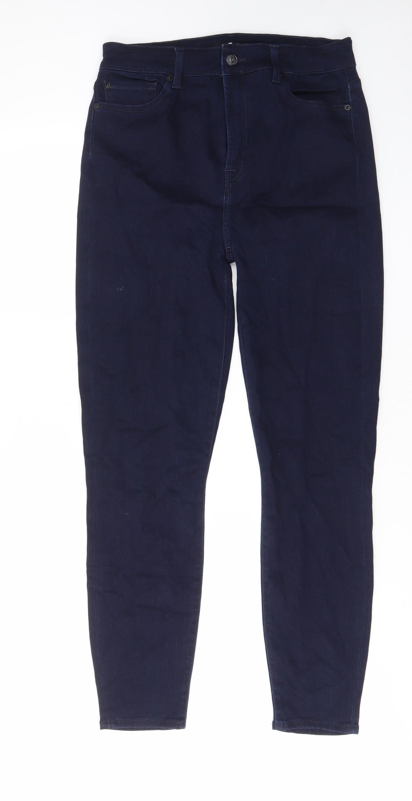 7 For All Mankind Womens Blue Cotton Straight Jeans Size 32 in L27 in Regular Zip - Pockets, Belt Loops