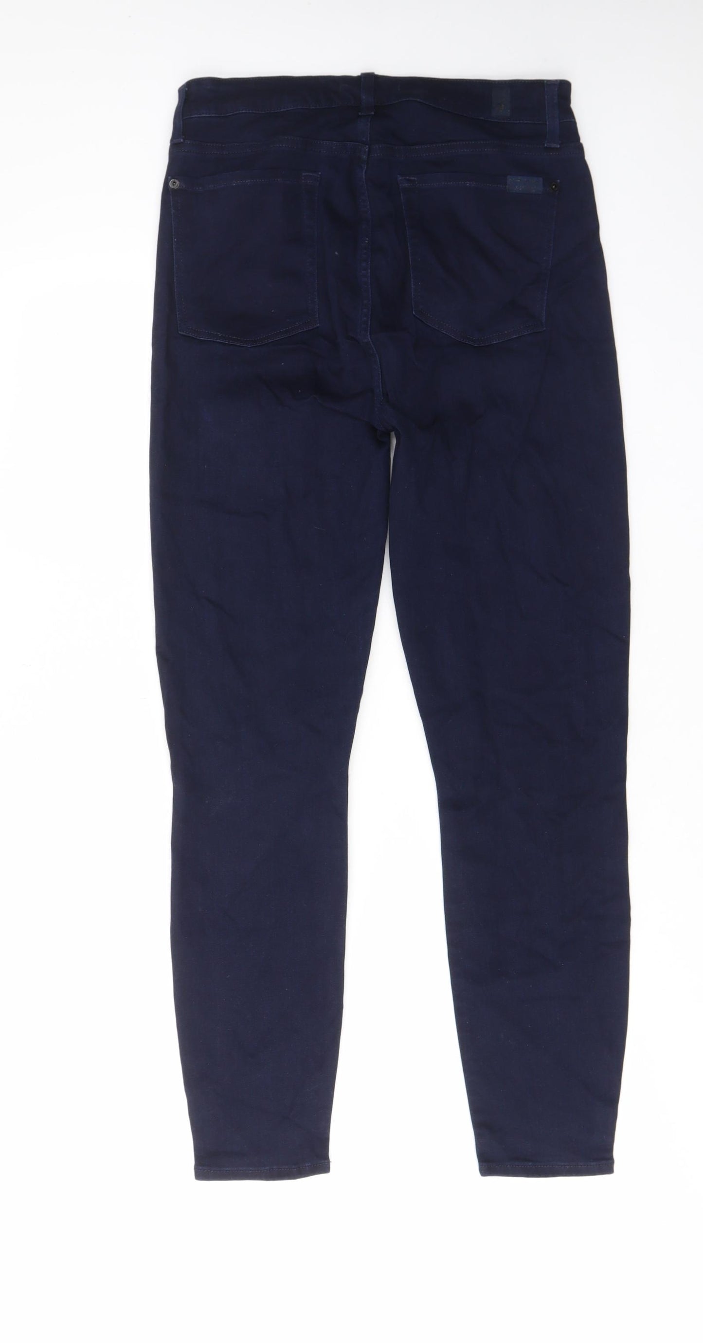 7 For All Mankind Womens Blue Cotton Straight Jeans Size 32 in L27 in Regular Zip - Pockets, Belt Loops