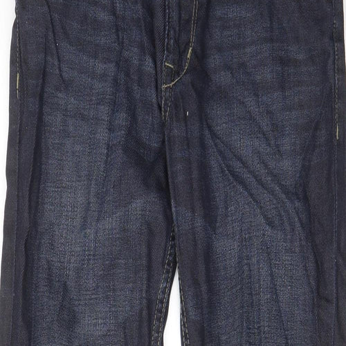 H&M Boys Blue Cotton Straight Jeans Size 11-12 Years Regular Zip - Pockets, Belt Loops