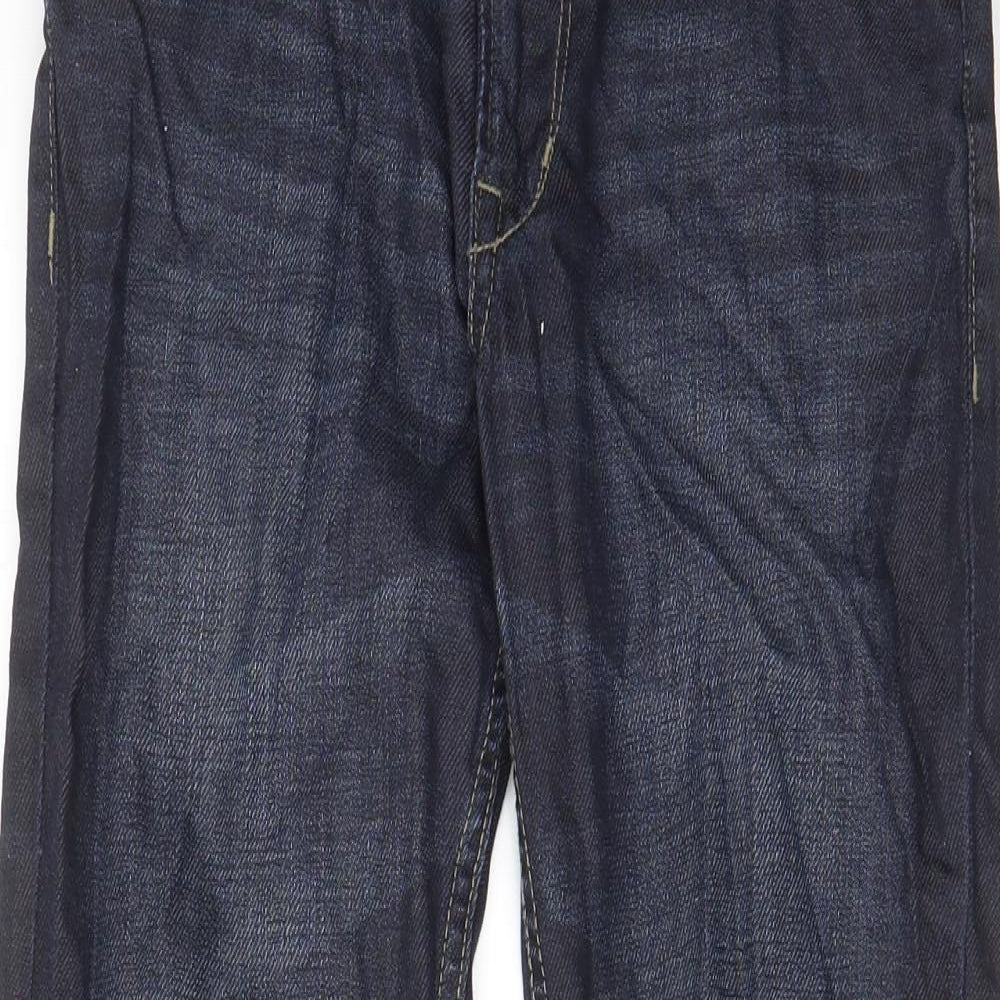 H&M Boys Blue Cotton Straight Jeans Size 11-12 Years Regular Zip - Pockets, Belt Loops