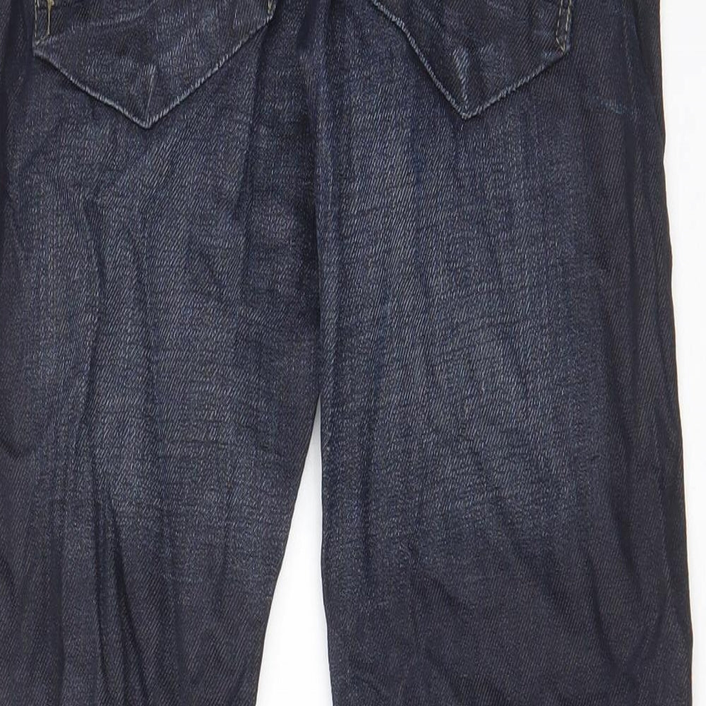H&M Boys Blue Cotton Straight Jeans Size 11-12 Years Regular Zip - Pockets, Belt Loops