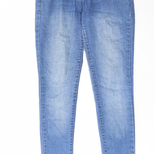 Quiz Womens Blue Cotton Skinny Jeans Size 8 L30 in Regular Zip - Pockets