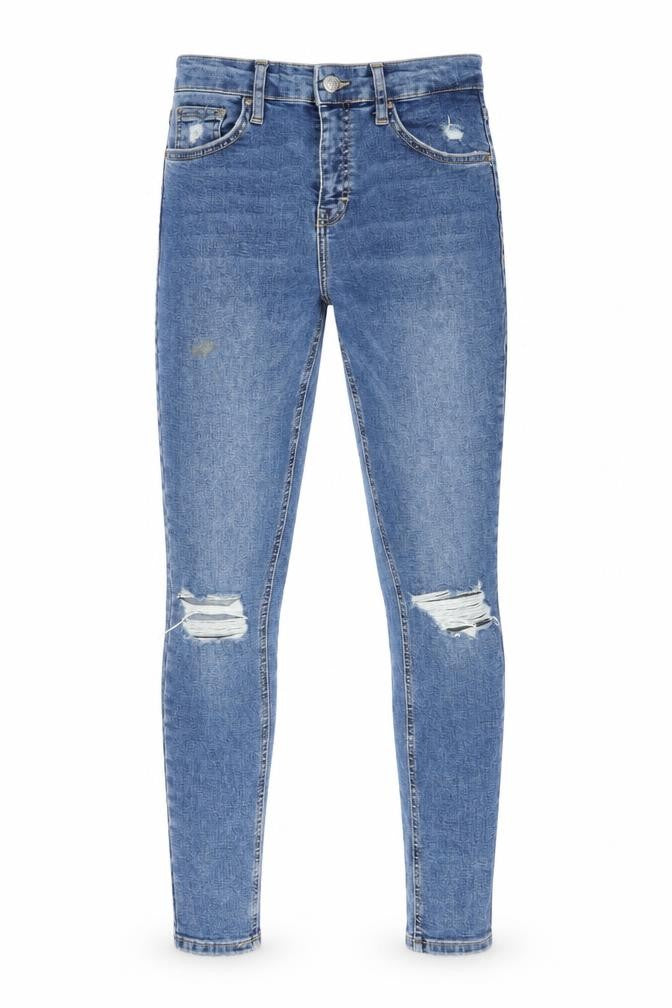 Topshop Womens Blue Cotton Skinny Jeans Size 28 in L32 in Regular Zip - Pockets, Belt Loops