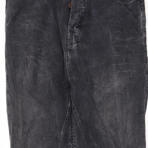 AllSaints Mens Grey Cotton Trousers Size 28 in L27 in Regular Zip - Pockets