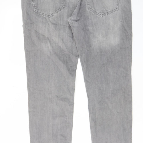 Denim & Co. Mens Grey Cotton Skinny Jeans Size 38 in L32 in Slim Zip - Pockets, Belt Loops