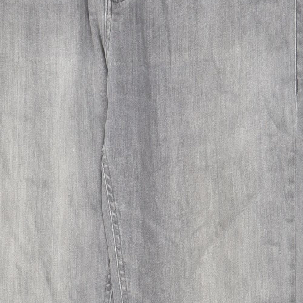 Denim & Co. Mens Grey Cotton Skinny Jeans Size 38 in L32 in Slim Zip - Pockets, Belt Loops