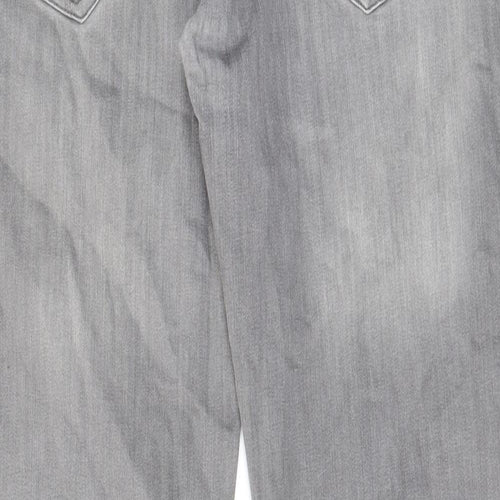 Denim & Co. Mens Grey Cotton Skinny Jeans Size 38 in L32 in Slim Zip - Pockets, Belt Loops