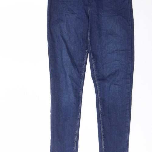 Dorothy Perkins Womens Blue Cotton Skinny Jeans Size 10 L30 in Regular Zip