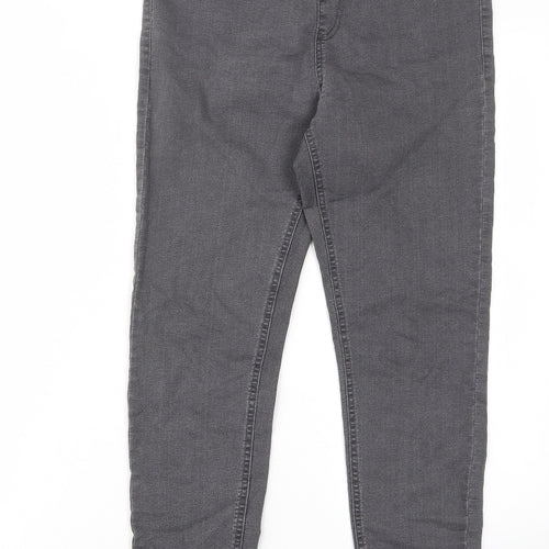 Marks and Spencer Womens Grey Cotton Skinny Jeans Size 10 L27 in Regular - Elastic waist