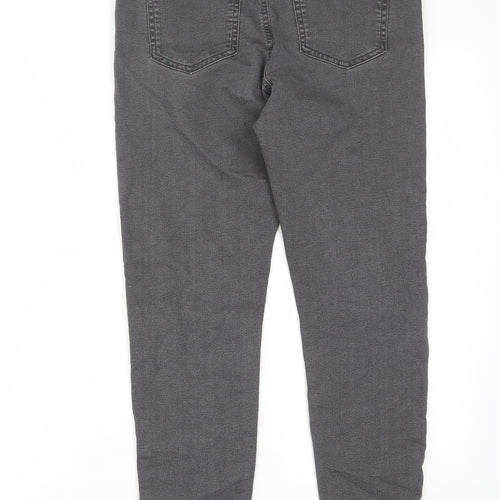 Marks and Spencer Womens Grey Cotton Skinny Jeans Size 10 L27 in Regular - Elastic waist