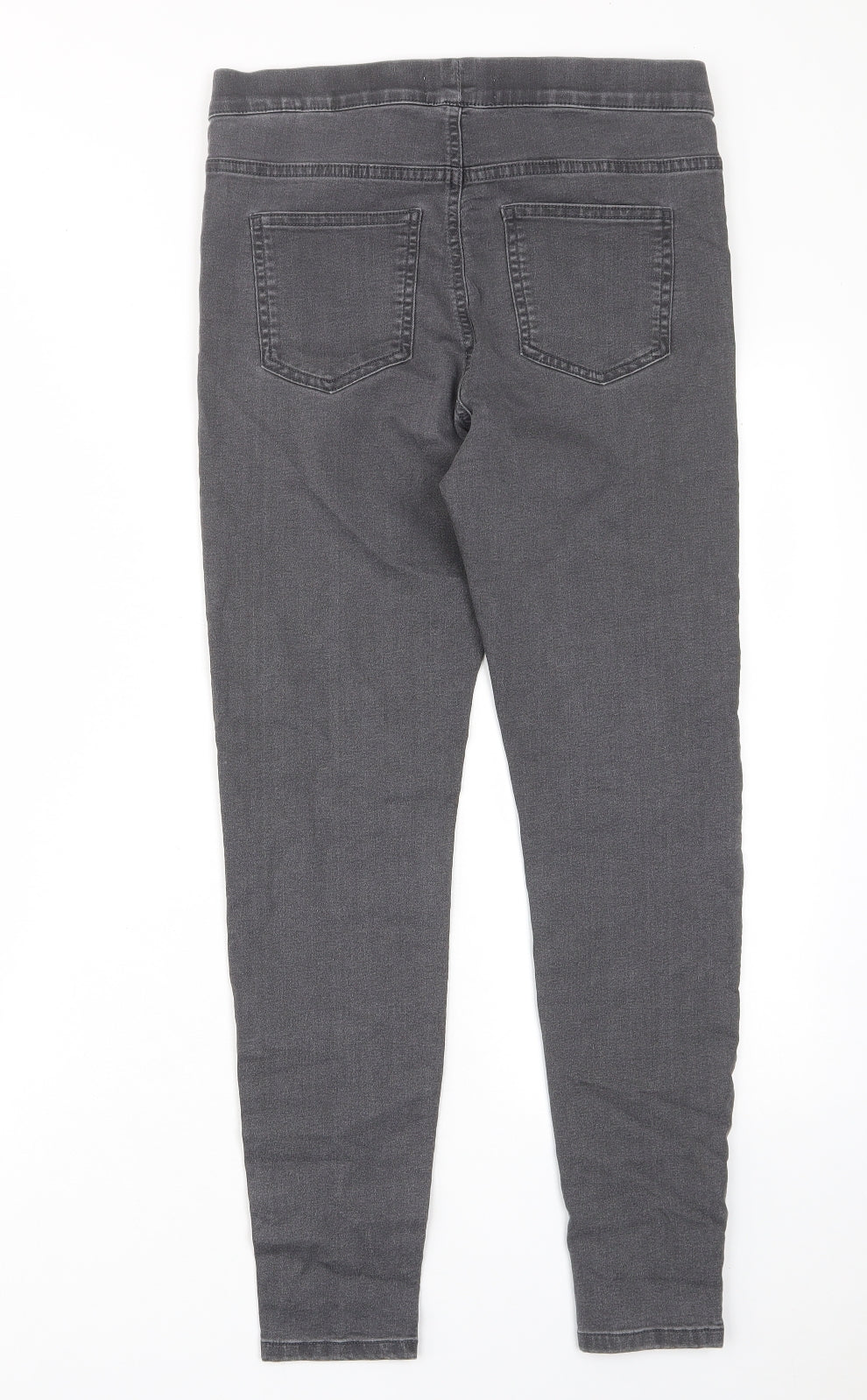 Marks and Spencer Womens Grey Cotton Skinny Jeans Size 10 L27 in Regular - Elastic waist
