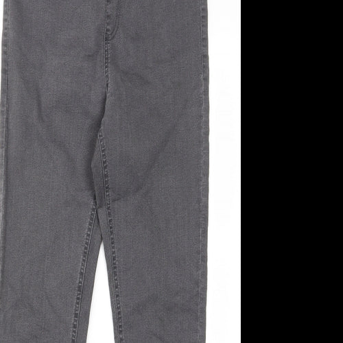 Marks and Spencer Womens Grey Cotton Skinny Jeans Size 10 L27 in Regular - Elastic waist