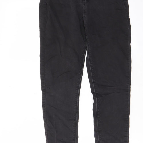 Peacocks Womens Black Cotton Skinny Jeans Size 10 L26 in Regular Zip - Pockets, Belt Loops