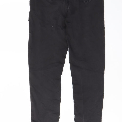 Peacocks Womens Black Cotton Skinny Jeans Size 10 L26 in Regular Zip - Pockets, Belt Loops