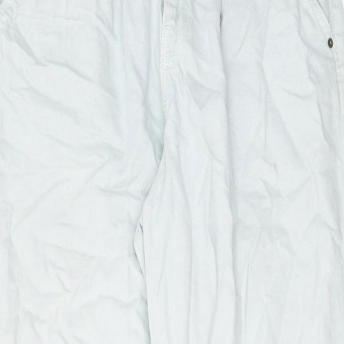 Zara Womens Green Cotton Mom Jeans Size 10 L26 in Regular Zip - Pockets, Belt Loops, Pleated