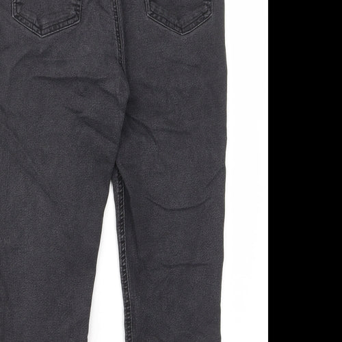 Marks and Spencer Womens Grey Cotton Skinny Jeans Size 14 L22 in Regular - Elastic waist