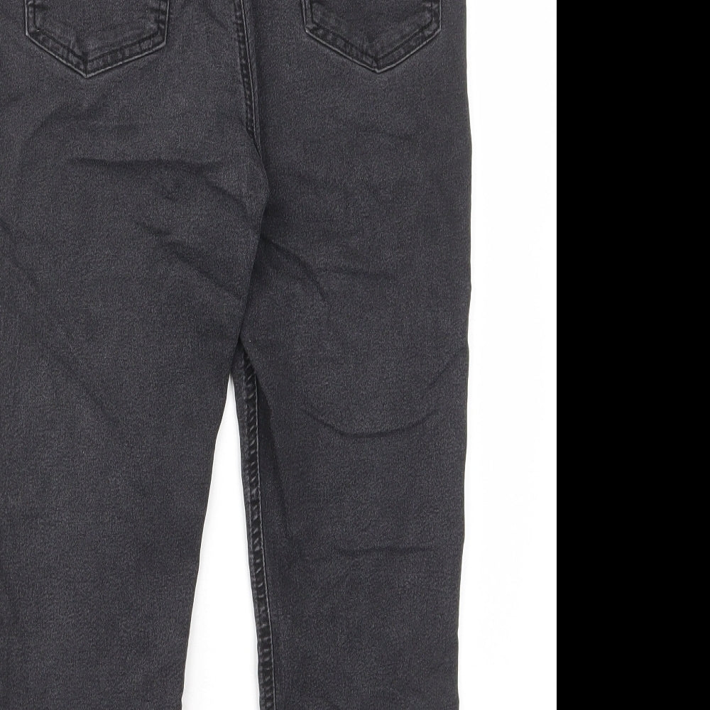 Marks and Spencer Womens Grey Cotton Skinny Jeans Size 14 L22 in Regular - Elastic waist