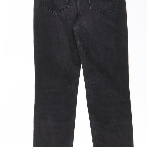 Atelier Gardeur Womens Black Cotton Straight Jeans Size 10 L28 in Regular Zip - Pockets, Belt Loops