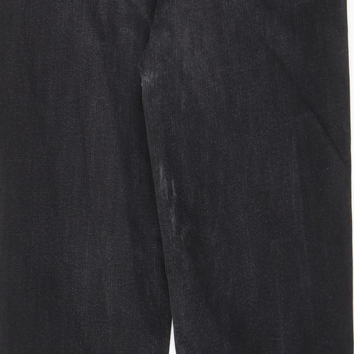 Atelier Gardeur Womens Black Cotton Straight Jeans Size 10 L28 in Regular Zip - Pockets, Belt Loops